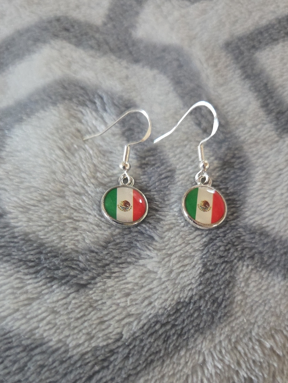 Indepence Month Mexican Flag Dangle Earrings<3!